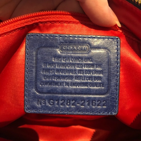 Coach Handbag Shoulder Poppy Blue Purple Red Plaid Tartan Purse Bag G1282-21622 - Picture 9 of 9